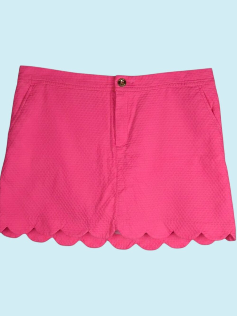 Lilly Pulitzer Scalloped Edge Colette Skort Size 12 Cockatoo Pink Textured Mini